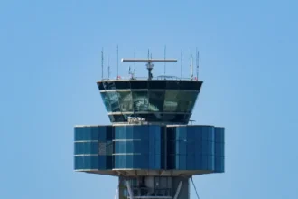 Archive Sydney Airport control tower photographed in August 2023