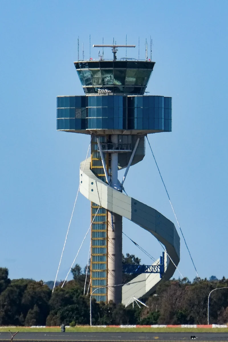 Archive Sydney Airport control tower photographed in August 2023