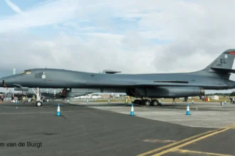 US Air Force B-1B Lancer 85-0060 on static display at RAF Fairford in 2017