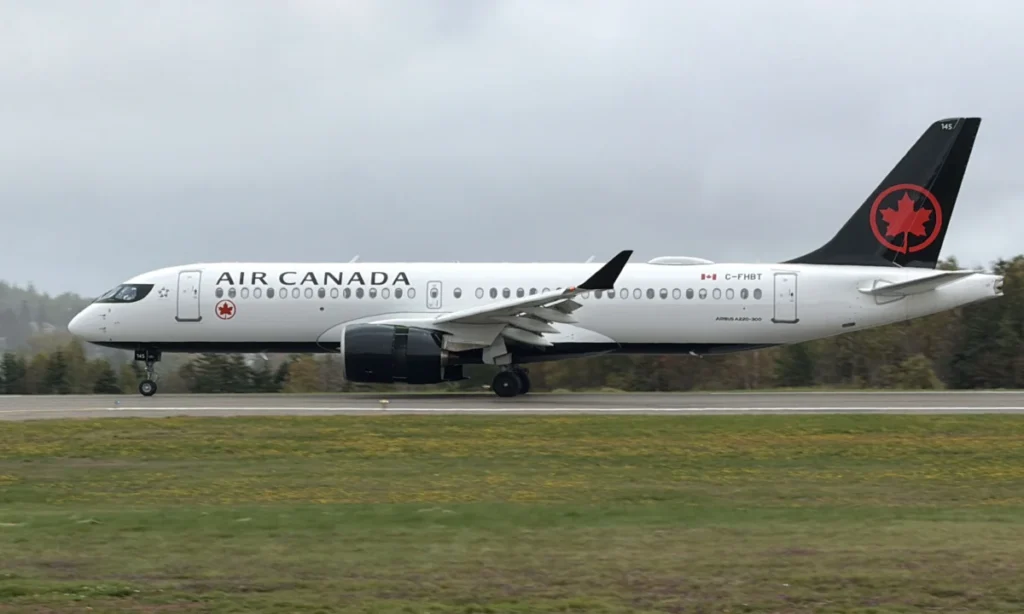 Air Canada Airbus A220-300 C-FHBT landing at Charlottetown Airport