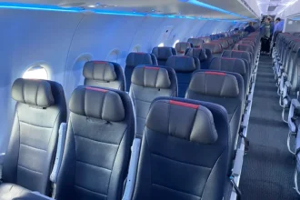 American Airlines Airbus A321neo economy cabin in June 2024