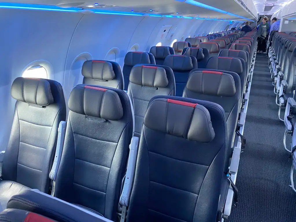 American Airlines Airbus A321neo economy cabin in June 2024