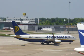 Ryanair Boeing 737-800 EI-DLC on the apron at Bremen airport in June 2013