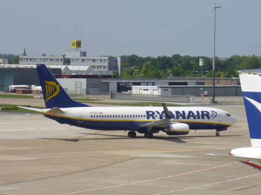 Ryanair Boeing 737-800 EI-DLC on the apron at Bremen airport in June 2013