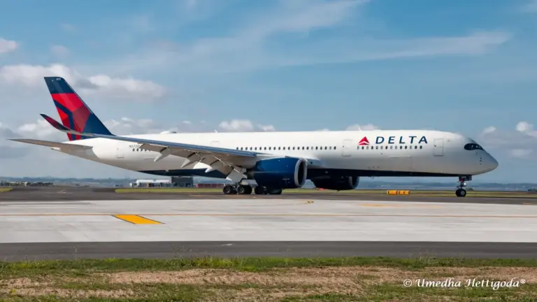 Delta Airbus A350 N572DZ at Auckland, archive photograph from January 2024