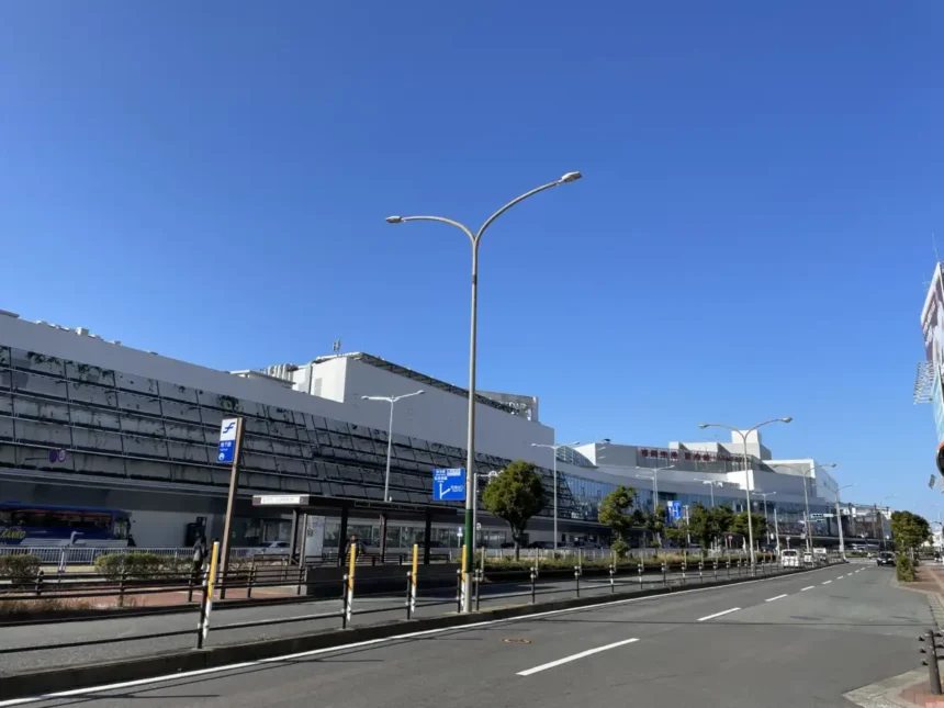 Fukuoka Airport domestic terminal exterior in January 2023