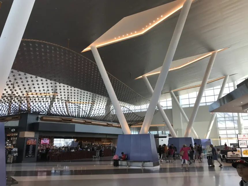 Archive interior of Houston IAH Terminal C North concourse in June 2017