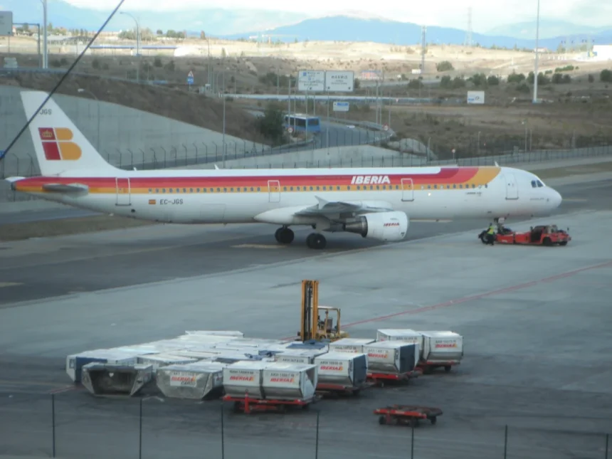 Archive Iberia Airbus A321 EC-JGS at Madrid airport in November 2010