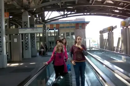 Travelers at Jamaica AirTrain JFK station in a June 2015 archive photograph
