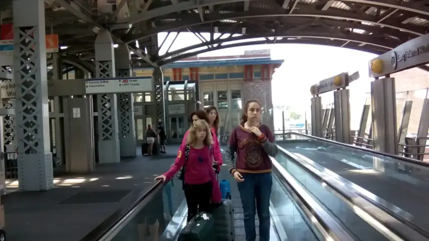 Travelers at Jamaica AirTrain JFK station in a June 2015 archive photograph
