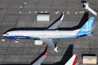Archive: Boeing 737 MAX 10 demonstrator N27752 parked at Grant County in August 2024.