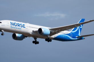 Norse Atlantic Boeing 787-9 LN-FNA approaching Berlin in a September 2022 archive photograph