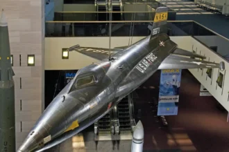 Historic North American X-15 experimental aircraft displayed inside the National Air and Space Museum.