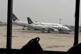 Archive PIA aircraft at the former Benazir Bhutto International Airport in August 2016