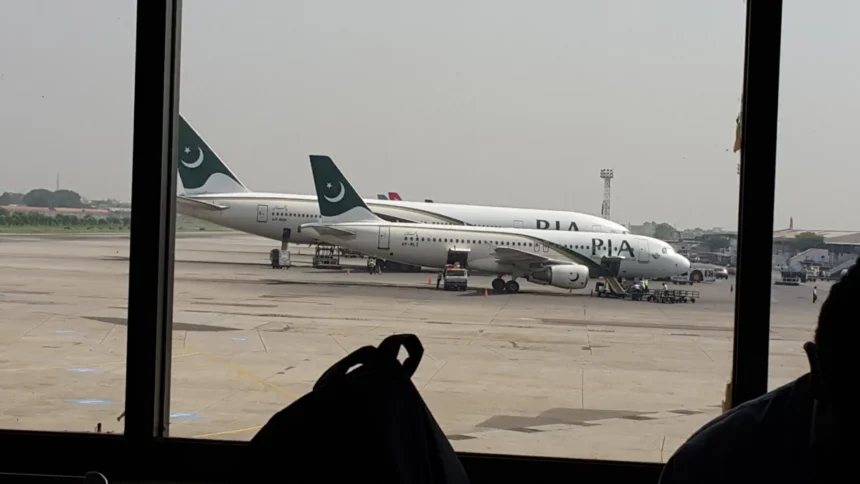 Archive PIA aircraft at the former Benazir Bhutto International Airport in August 2016
