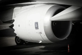 Archive close-up of a Rolls-Royce Trent 1000 engine on a Boeing 787-9