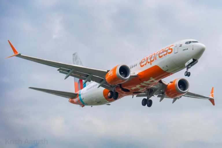 Air India Express Boeing 737 MAX 8 VT-BXY airborne with landing gear extended